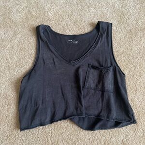 Aerie Black Crop Top with Pocket